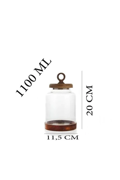 MİEN Ring Akasya Kapaklı Cam Kavanoz - 5