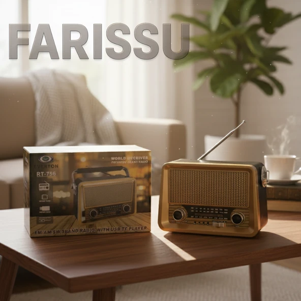 Everton RT-756 Nostaljik Retro Tasarım Radyo - FM/AM/SW 3 Bant, Bluetooth, USB/TF MP3 Çalar - 8