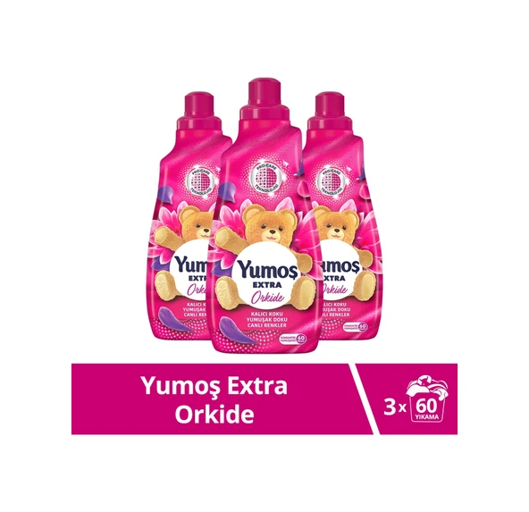 Yumoş Extra Konsantre Çamaşır Yumuşatıcısı Orkide 1440 Ml 60 Yıkama 3 Adet
