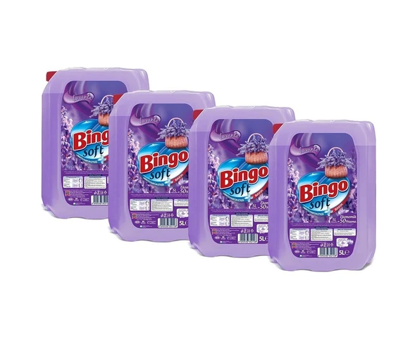Bingo Soft Çamaşır Yumuşatıcısı Lavanta Rüzgarı 5 L Ekonomi Paketi 4'Lü - 2