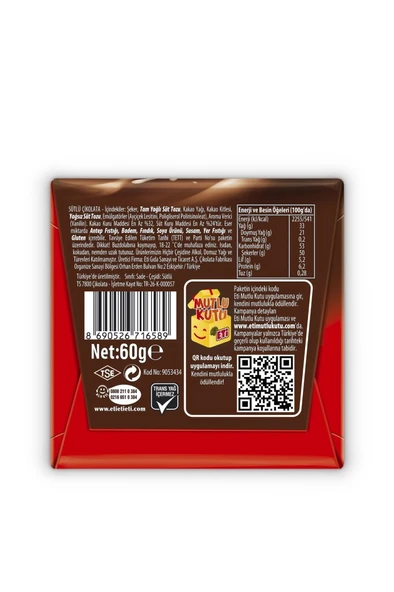 Çikolata Sütlü Kare 60 g x 10 Adet - Resim 4