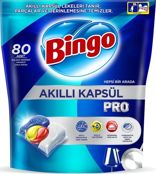 Bingo Akıllı Kapsül Pro Bulaşık Makinesi Deterjanı Tablet 240adet - Resim 2