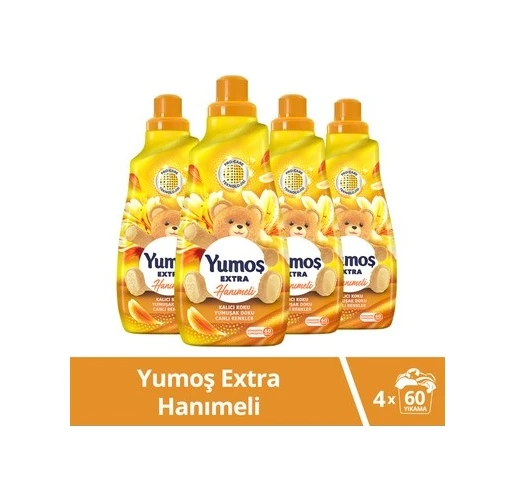 Yumoş Extra Hanımeli Çamaşır Yumuşatıcısı 4 x 1440 ML