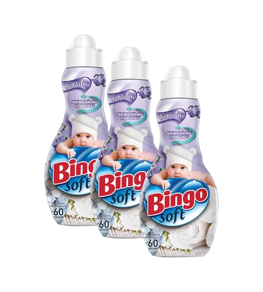 Bingo Soft Konsantre Çamaşır Yumuşatıcısı Sensitive 3 x 1440 ML