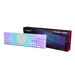 Turbox TR-MK10PD USB Kablolu (Beyaz) Rgb Makro Gaming Mekanik Klavye Puding Tuş Bilek Destekli Blue Switch Mekanik Rainbow Klavye - 2
