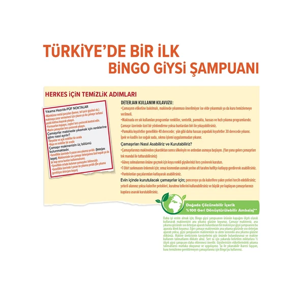 Bingo Giysi Şampuanı Canlandırıcı Etki 2 x 4 L - Resim 3