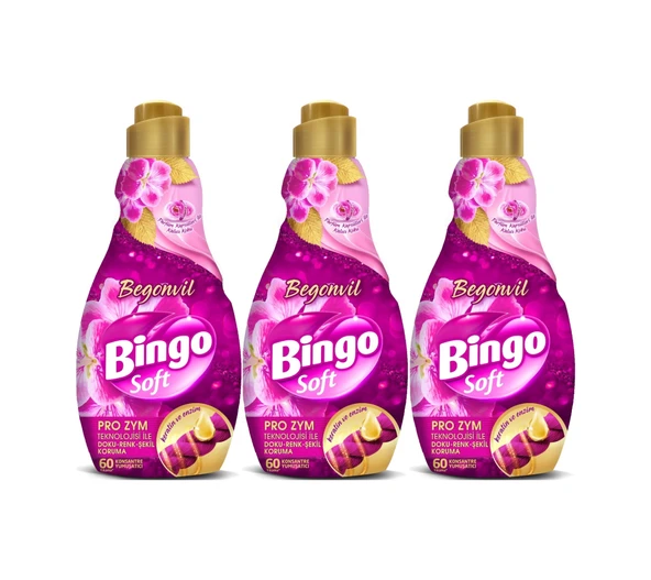 Bingo Soft Çamaşır Yumuşatıcı Konsantre 1440ml Begonvil 3lü Set 3'lü Set
