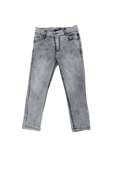 İrem Çocuk Giyim Erkek Çocuk Eskitme Desenli Dar Paça Gri Kot Pantolon