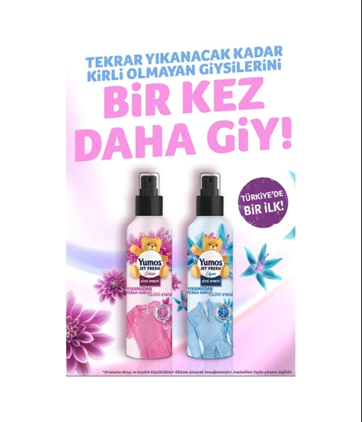 Yumoş Jet Fresh Giysi Spreyi 2 x 200 ML + Yumoş Giysi Spreyi Orkide-Lilyum 500 ML - 3