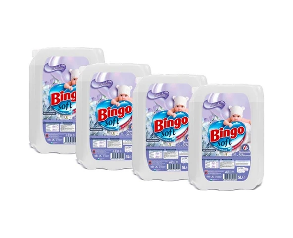 Bingo Soft Çamaşır Yumuşatıcısı Sensitive 4 x 5 L