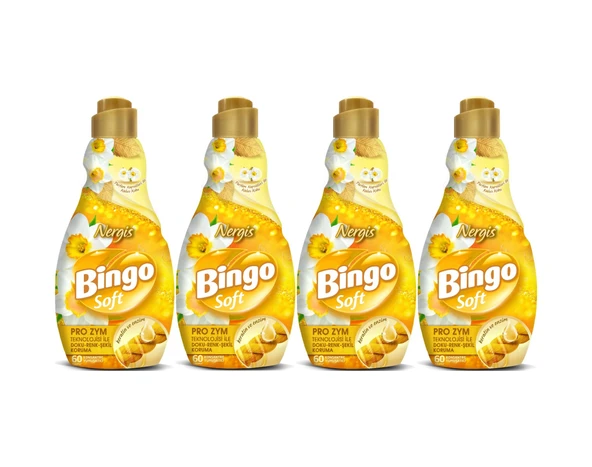 Bingo Soft Çamaşır Yumuşatıcı Konsantre 1440ml Nergis 4 Lü Set 4'lü Set