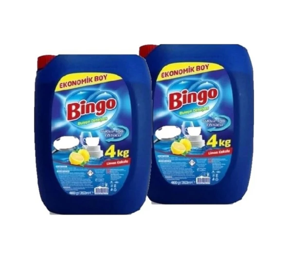 Bingo Limon Kokulu Sıvı Bulaşık Deterjanı 2 x 4 KG ürün görseli