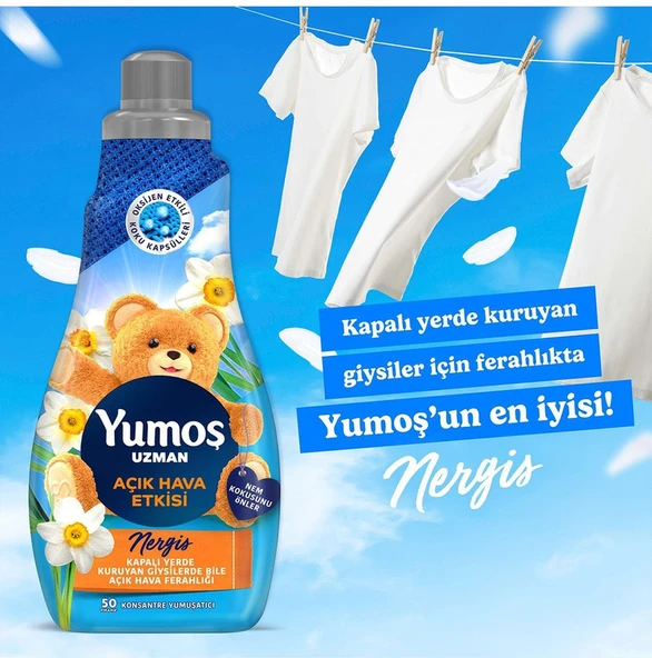 Yumoş Extra Açık Hava Etkisi Nergis Çamaşır Yumuşatıcısı 3 x 1200 ML - 4