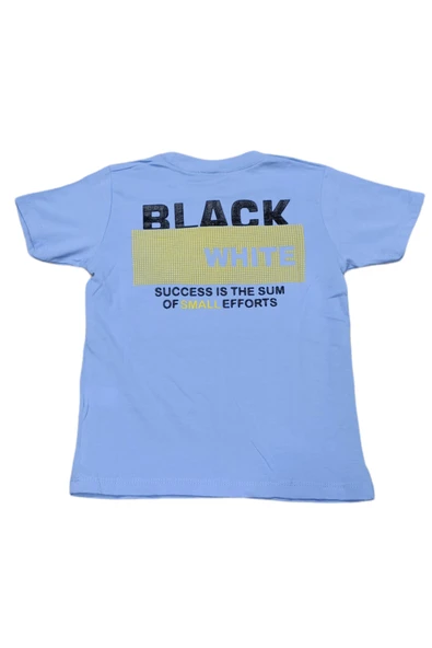 İrem Çocuk Giyim Erkek Çocuk Black White Çift Taraf Yazı Desenli Tişört - 2