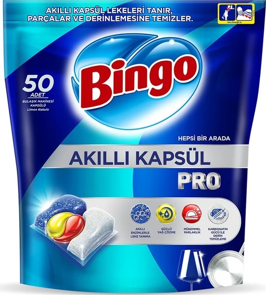 Bingo Akıllı Kapsül Pro Bulaşık Makinesideterjanı Tableti 150adet - Resim 2