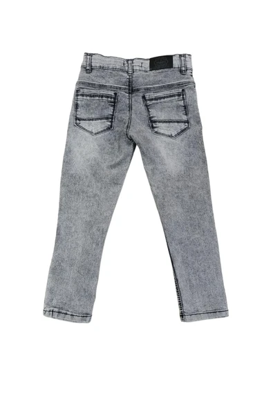 İrem Çocuk Giyim Erkek Çocuk Eskitme Desenli Dar Paça Gri Kot Pantolon - 2