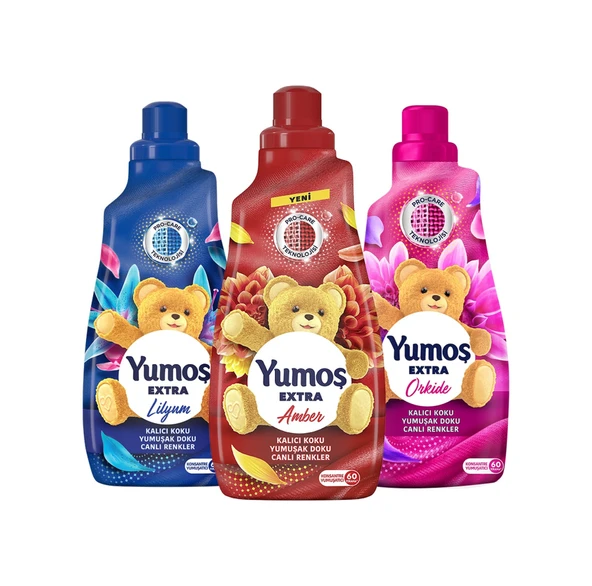Yumoş Extra Konsantre Çamaşır Yumuşatıcısı Amber 1440 Ml + Lilyum 1440 Ml + Orkide 1440 Ml - 2