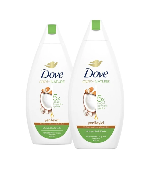 Dove Hindistan Cevizi ve Badem Özü Nemlendirici Duş Jeli 2 x 450 ML - Resim 2