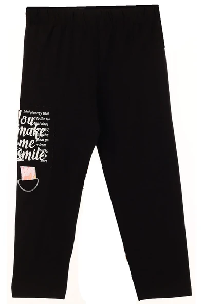 İrem Çocuk Giyim Kız Çocuk Make Me Smile Desenli Kapüşonlu Kaprili Takım Beyaz - 4