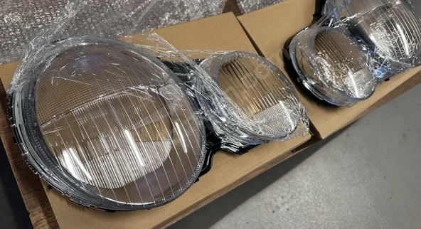 Mercedes W210 1995-1999 Xenon Uyumlu Far Camı Seti (Çizgisiz Tip - Makyajsız Model) - Resim 5