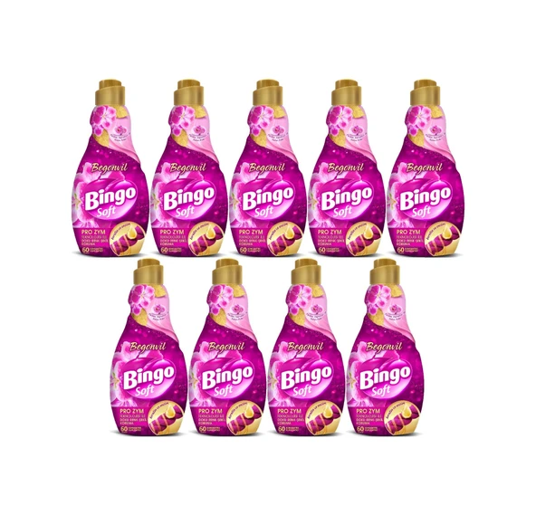 Bingo Soft Çamaşır Yumuşatıcı Konsantre 1440ml Begonvil 9lu Set 9'lu Set