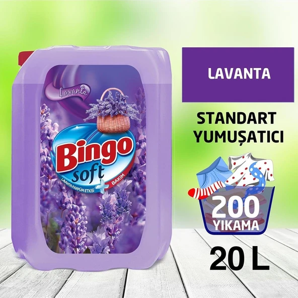 Bingo Soft Çamaşır Yumuşatıcısı Lavanta Rüzgarı 5 L Ekonomi Paketi 4'Lü