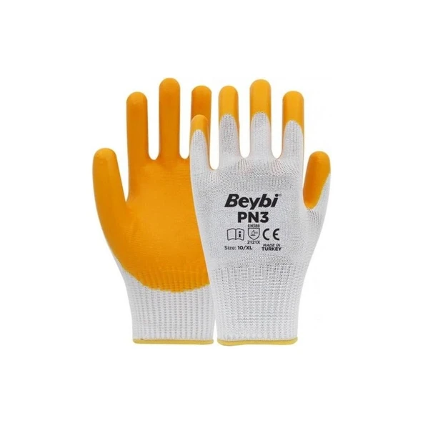 Beybi Polyester Örme Nitril Eldiven 12'li Pn3 No:9 ürün görseli 1