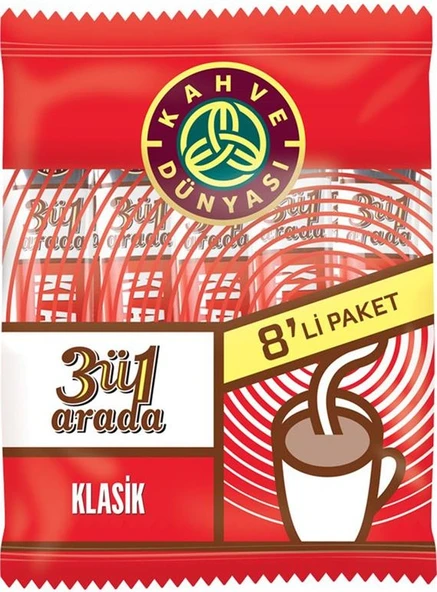 Kahve Dünyası 3'ü 1 Arada Klasik Kahve 8 x 18 G ürün görseli