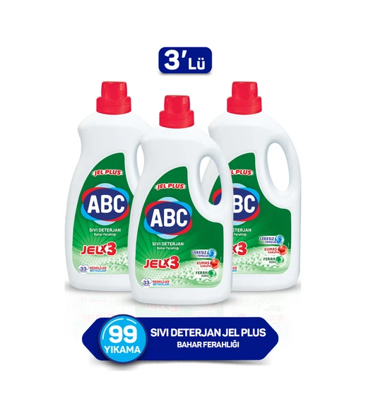 ABC Jel Plus Bahar Ferahlığı Sıvı Çamaşır Deterjanı 33 Yıkama 3 x 2145 ML ürün görseli