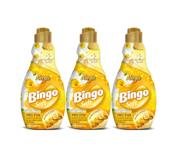 Bingo Soft Çamaşır Yumuşatıcı Konsantre 1440ml Nergis 3 Lü Set 3'lü Set