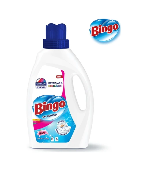 Bingo Amber Çiçeği Sıvı Çamaşır Deterjanı 3 x 1755 ML - Resim 3