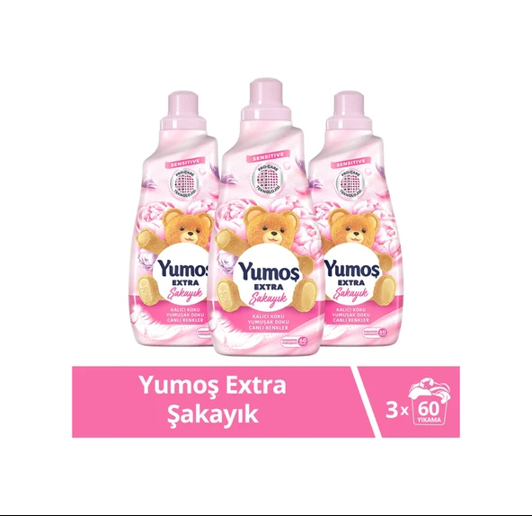 Yumoş Extra Konsantre Çamaşır Yumuşatıcısı Şakayık 3 x 1440 ML