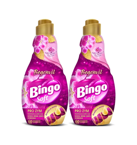 Bingo Soft Çamaşır Yumuşatıcı Konsantre 1440ml Begonvil 2li Set 2'li Set
