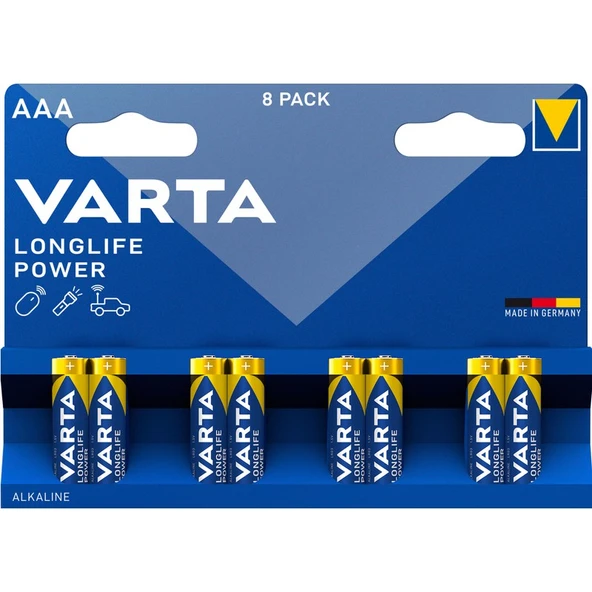 VARTA Longlife Power AAA Alkalin kalem pil 8'li paket