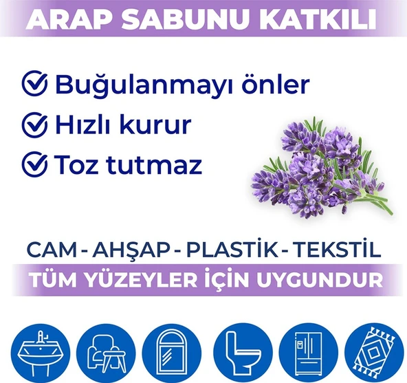 Bingo Pratik Arap Sabunu Katkılı Lavanta Yüzey Temizlik Havlusu 12 x 96'lı - Resim 4