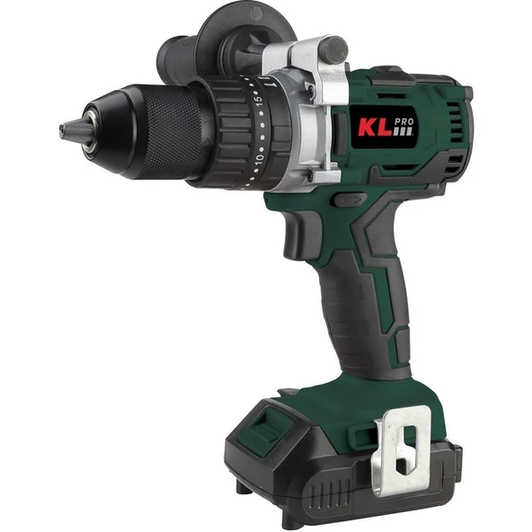 KL Pro  Darbeli KLDM18B-20 18VOLT/2.0AH Li-Ion Çift Akülü Kömürsüz Profesyonel Darbeli Matkap 2 3 Yıl 18 Vo - Resim 3