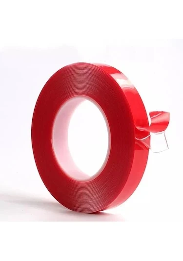 ÇİFT TARAFLI BANT 50MM X 5MT KIRMIZI ŞEFFAF - 1