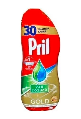 Pril Gold Jel Yağ Çözücü Bulaşık Makinesi Deterjanı 30 Yıkama 650 ML ürün görseli