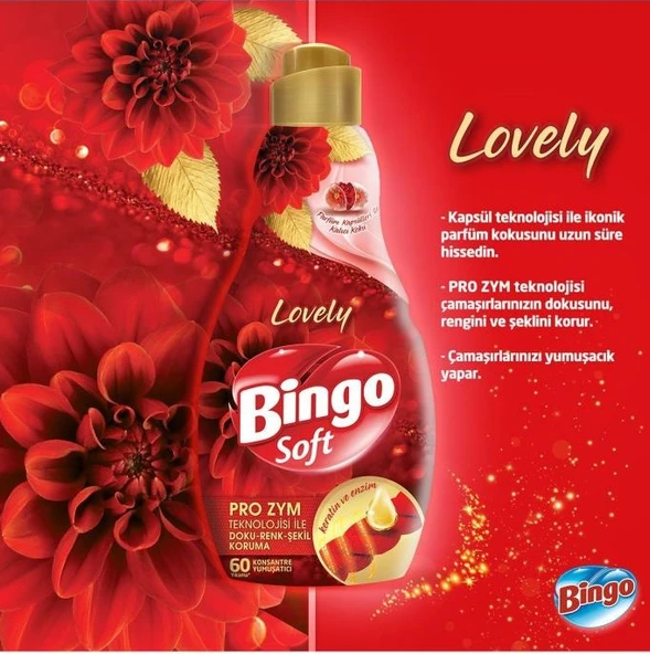 Bingo Soft Konsantre Çamaşır Yumuşatıcısı Lovely 1440 Ml X 6 Adet 6'lı Set - 8