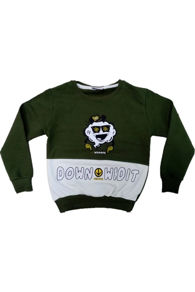 İrem Çocuk Giyim Erkek Çocuk Down Wigit Desenli Sweatshirt