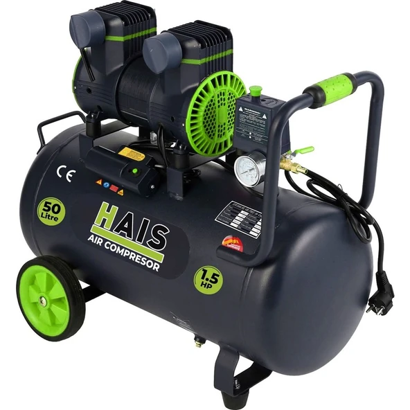 Hais 50 Litre Sessiz Yağsız Hava Kompresörü 1,5 Hp ürün görseli