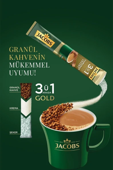 Jacobs Gold 3ü1 Arada Yoğun Lezzet 4'lü 10 x 18 G - Resim 5