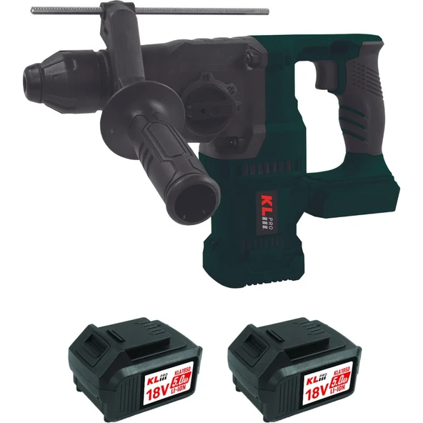 KL Pro  KLPM18BH-50 18V/5.0 Ah 2.8j Kömürsüz Çift Akülü Pnömatik Matkap Kırıcı / Delici ürün görseli 1
