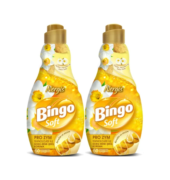 Bingo Soft Çamaşır Yumuşatıcı Konsantre 1440ml Nergis 2 Li Set 2'li Set