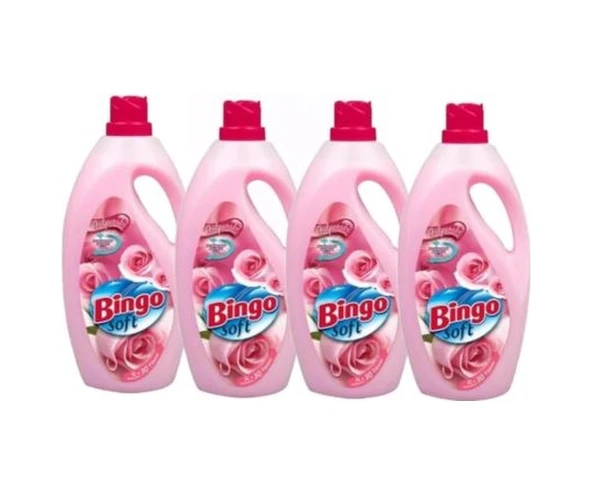 Bingo Soft Çamaşır Yumuşatıcısı Gülpembe 4 x 3 L