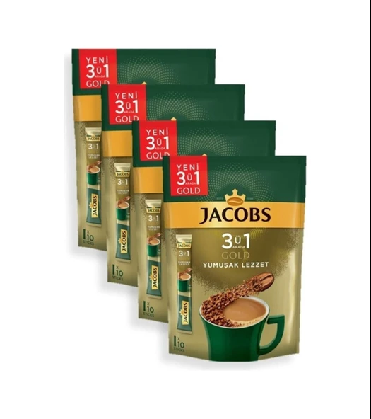 Jacobs Gold 3ü1 Arada Yoğun Lezzet 4'lü 10 x 18 G ürün görseli