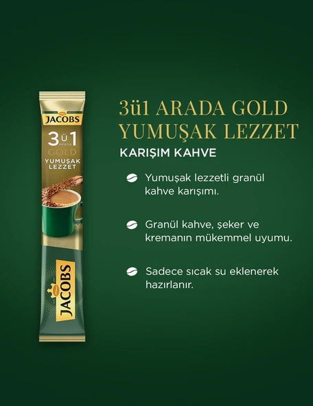 Jacobs Gold 3ü1 Arada Yoğun Lezzet 4'lü 10 x 18 G - Resim 2