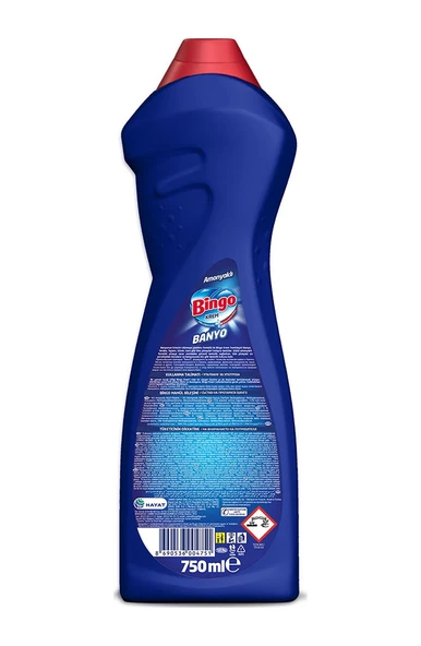 Bingo Krem Banyo Yüzey Temizleyici Amonyaklı 4 x 750 ML - Resim 3
