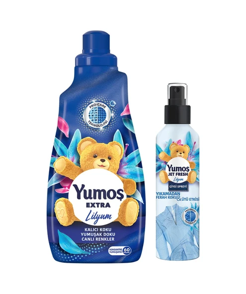 Yumoş Jet Fresh Lilyum 200 ML + Yumoş Konsantre Çamaşır Yumuşatıcısı Lilyum 1440 ML - 2