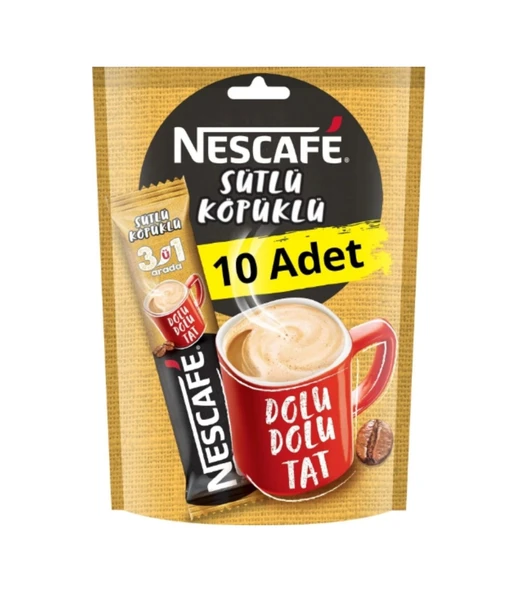 Nescafe 3ü 1 Arada Sütlü Köpüklü Kahve 17.4g 10lu X 12 Paket - Resim 4